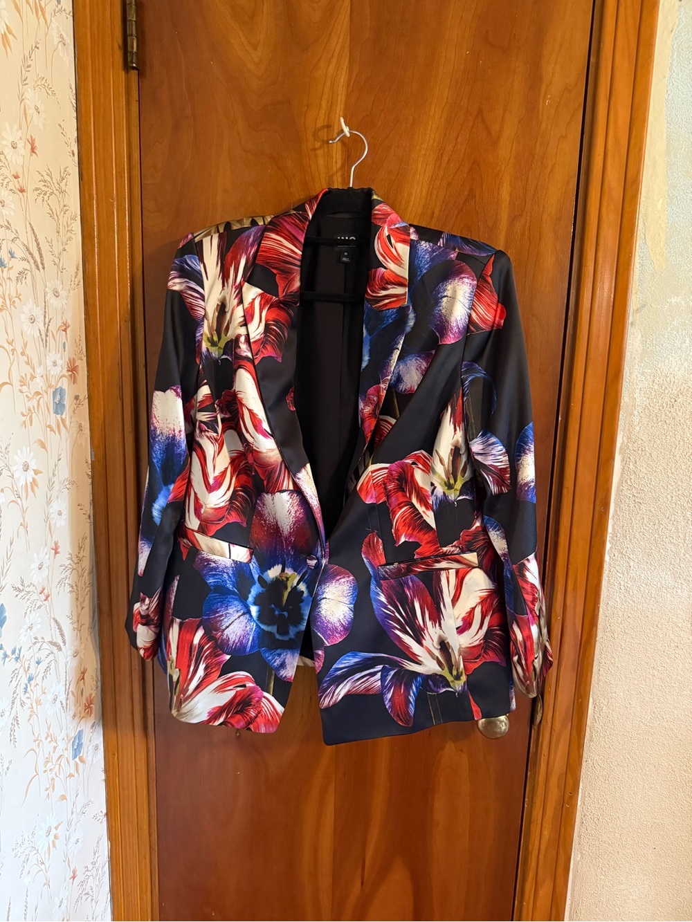 INC International Concepts Floral Satin Blazer Jacket